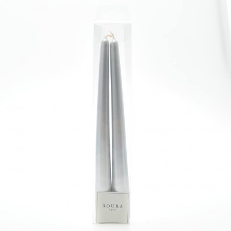 ESTUCHE 2 VELAS CONICAS METALIZADAS 250X22