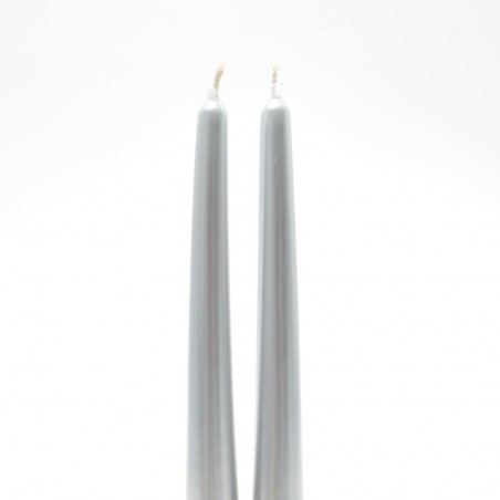 ESTUCHE 2 VELAS CONICAS METALIZADAS 250X22