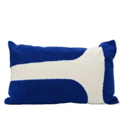 COJÍN AZUL/BLANCO 50X30CM