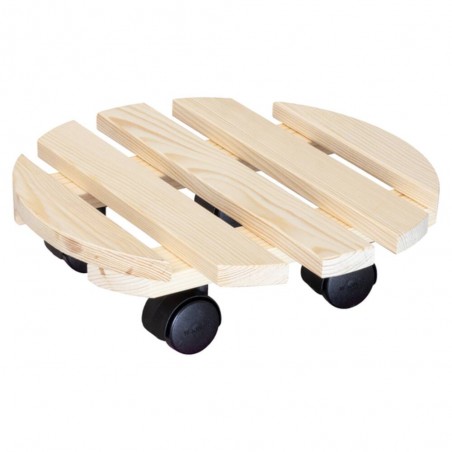 SOPORTE MACETAS CON RUEDAS PINE 30CM