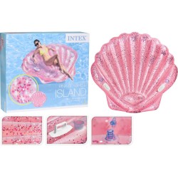 COLCHONETA CONCHA GLITTER CON ASAS 178X165X24 CM