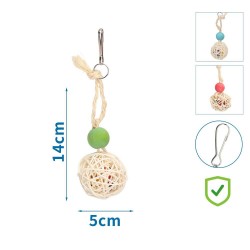 JUGUETE NATURAL AVES CON BOLA COLOR