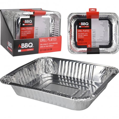SET 2 PZAS BANDEJA ALUMINIO 32X26X6.5CM