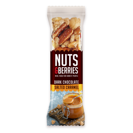 BARRITA CHOCO Y CARAMELO SALADO NUTS&BERRIES 40G