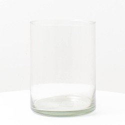 FLORERO CILÍNDRICO DE VIDRIO