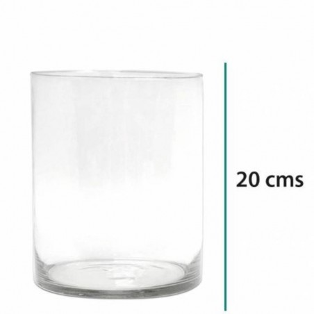 FLORERO CILÍNDRICO DE VIDRIO