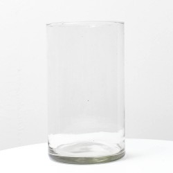 FLORERO CILÍNDRICO DE VIDRIO