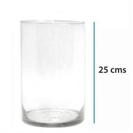 FLORERO CILÍNDRICO DE VIDRIO