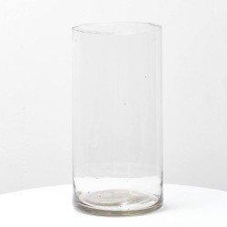 FLORERO CILÍNDRICO DE VIDRIO