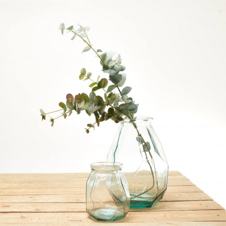 JARRÓN VIDRIO ORIGAMI 