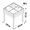 MESA HUERTO 90L 80X80X87CM