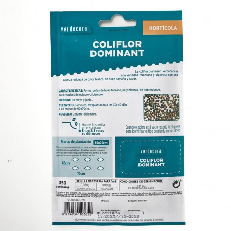 SEMILLAS COLIFLOR DOMINANT BLANQUITA VERDECORA