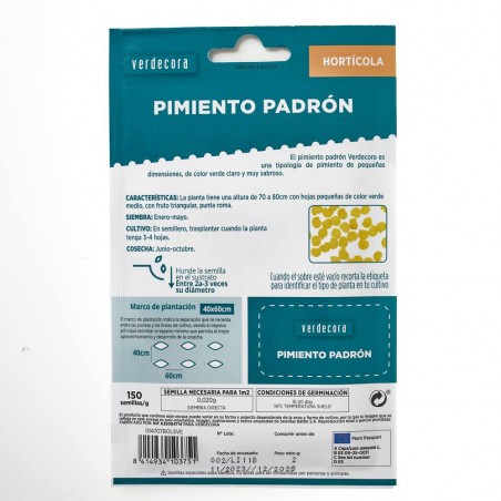 SEMILLAS PIMIENTO PADRON VERDECORA