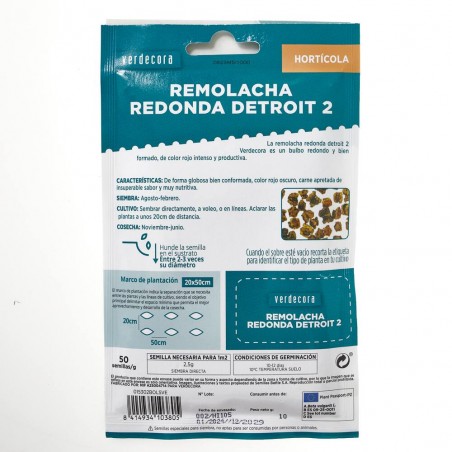 SEMILLAS REMOLACHA REDONDA DETROIT 2 VERDECORA