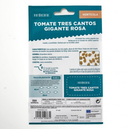 SEMILLAS TOMATE GIGANTE ROSA VERDECORA
