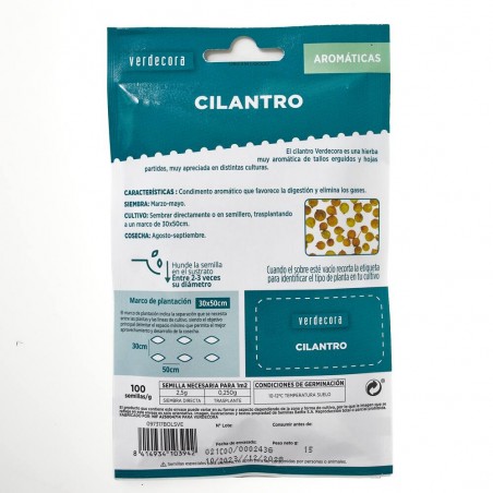 SEMILLAS CILANTRO VERDECORA