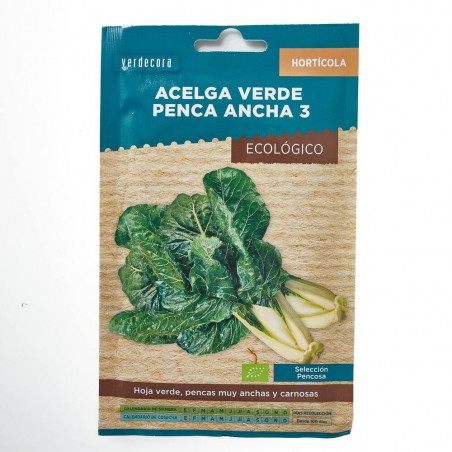 SEMILLAS ECOLÓGICAS ACELGA VERDE PENCA ANCHA VERDECORA