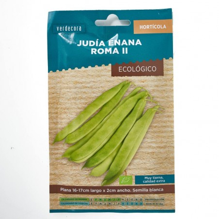 SEMILLAS ECOLÓGICAS JUDIA ENANA ROMA II VERDECORA