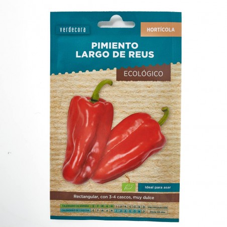 SEMILLAS ECOLÓGICAS PIMIENTO LARGO DE REUS VERDECORA