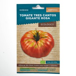 SEMILLAS ECOLÓGICAS TOMATE TRES CANTOS GIGANTE ROSA VERDECORA