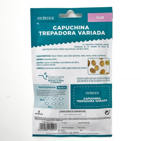 SEMILLAS CAPUCHINA TREPADORA VERDECORA