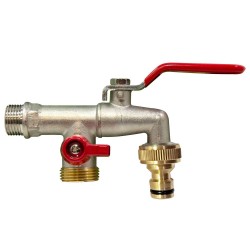 GRIFO 2 MANGUERAS TOMA 1/2-SALIDA 3/4