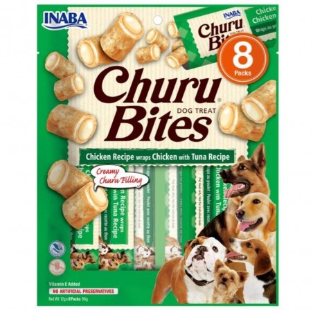 CHURU DOG BITES RECETA DE POLLO CON ATÚN 8X12GR