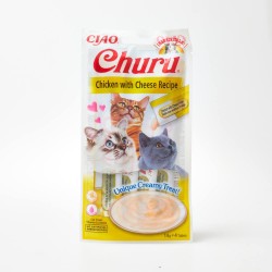 CHURU CAT RECETA DE POLLO CON QUESO 4X14GR