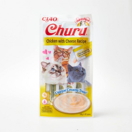 CHURU CAT RECETA DE POLLO CON QUESO 4X14GR