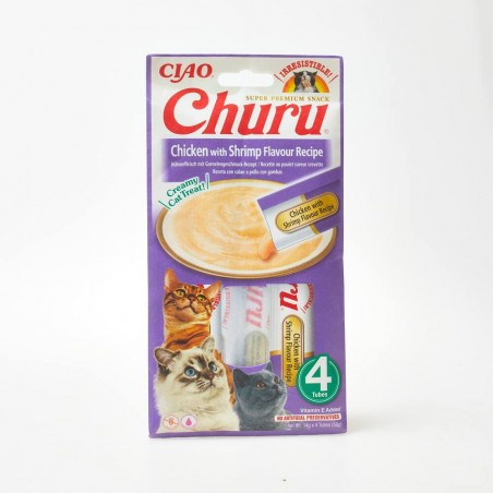 CHURU CAT RECETA DE POLLO CON CAMARÓN 4X14G