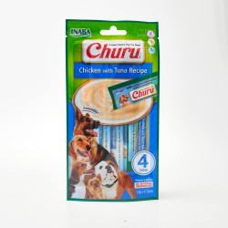 CHURU DOG RECETA DE POLLO CON ATÚN 4X14GR