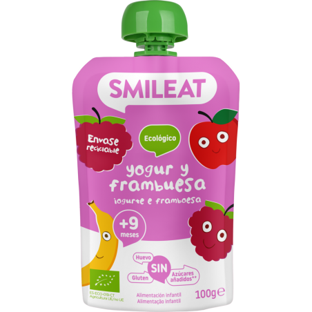POUCH DE YOGUR Y FRAMBUESA ECOLÓGICO