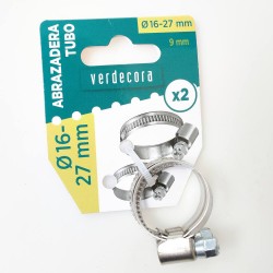 ABRAZADERA METAL 16-27MM X2 VERDECORA