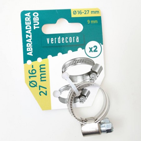 ABRAZADERA METAL 16-27MM X2 VERDECORA