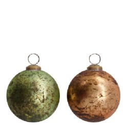 BOLA VIDRIO VERDE OCRE D8CM 2 SURT