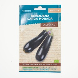 SEMILLAS ECOLÓGICAS BERENJENA LARGA MORADA VERDECORA