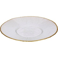 PLATO CRISTAL 28CM BORDE DORADO