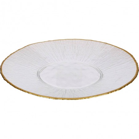 PLATO CRISTAL 28CM BORDE DORADO