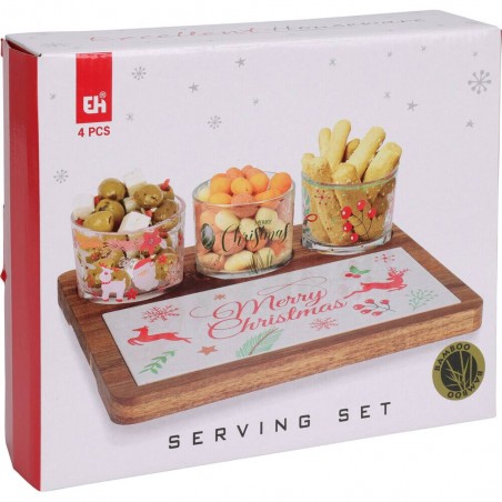SET APERITIVO TABLA CORTE ACACIA 4 PIEZAS