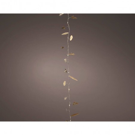 GUIRNALDA METÁLICA HOJAS CON LUZ