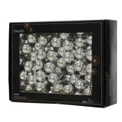 SET 144 BOLAS CRISTAL 2.5CM PLATA