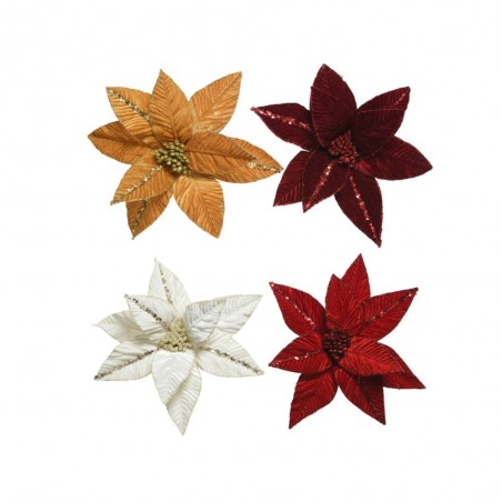 POINSETIA ARTIFICIAL CON CLIP 32CM