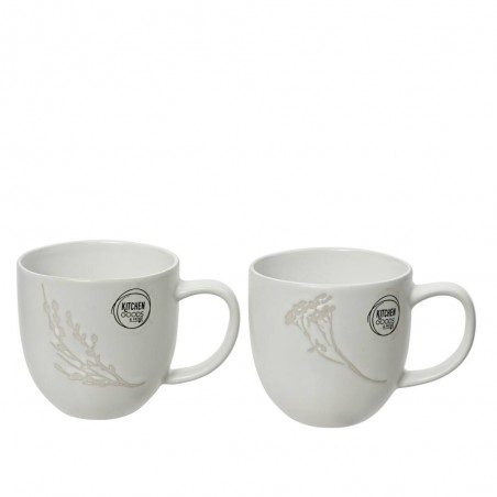 TAZA FLORES Y HOJAS