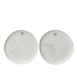 PLATO LLANO FLORES Y HOJAS