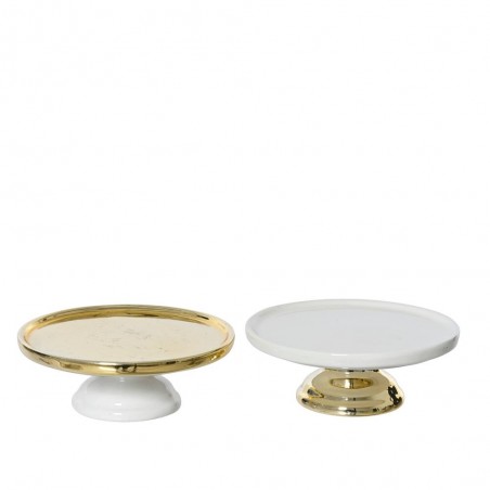 SOPORTE TARTAS DORADO Y BLANCO