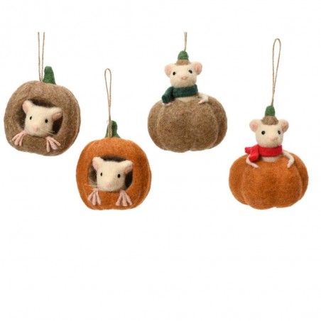 CALABAZA CON RATÓN 10CM