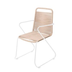 SILLA CON BRAZOS ANTEA CUERDA TOPO
