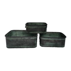JARDINERA VERDE TONOS DORADOS GRABADOS
