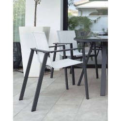 SILLA ALUMINO OPORTO GRIS ANTRACITA