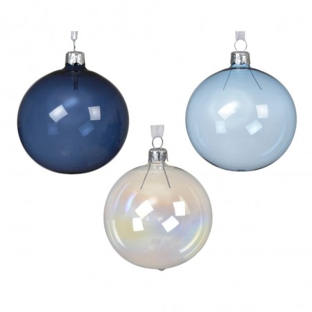 BOLA TRANSPARENTE AZUL 8CM